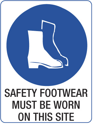 SIGN SAFETY FOOTWEAR MUST BE WORN ON THIS SITE 600X450 METAL 139M